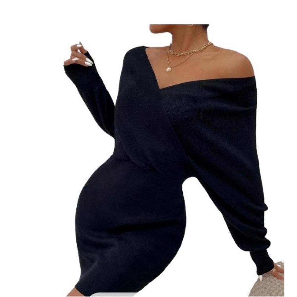 Black sweater dress